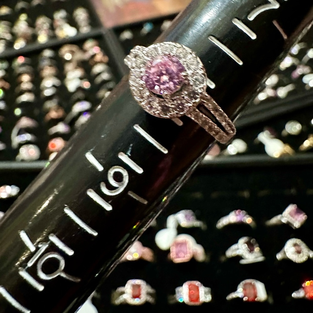 Fragrant Jewels Pink and Silver Halo Ring